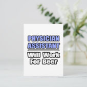 Ärzteassistent... arbeitet für Bier Postkarte (Stehend Vorderseite)