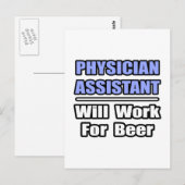 Ärzteassistent... arbeitet für Bier Postkarte (Vorne/Hinten)