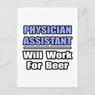 Ärzteassistent... arbeitet für Bier Postkarte