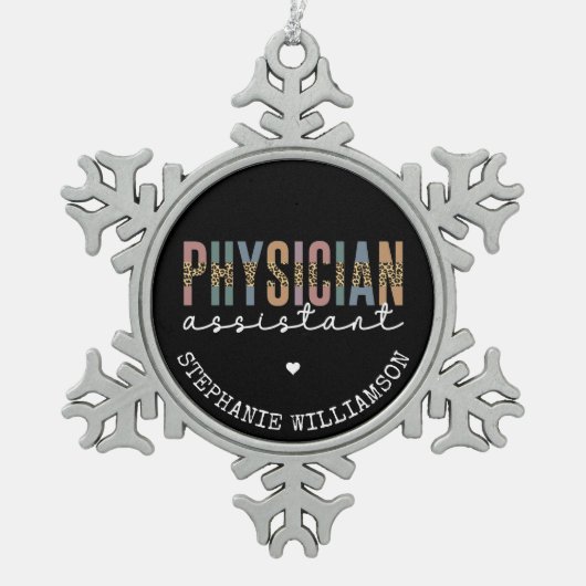 Ärzteassistent Ärzteassoziation PA Schneeflocken Zinn-Ornament (Vorderseite)