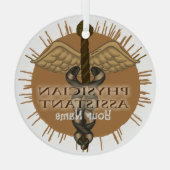 Ärzteassistent Caduceus Ornament Aus Glas (Rückseite)