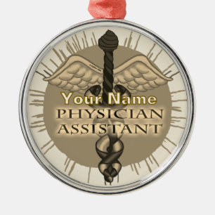 Ärzteassistent Caduceus Ornament Aus Metall