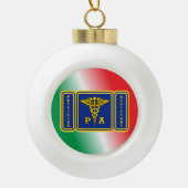 Ärzteassistent Caduceus Shield Keramik Kugel-Ornament (Vorderseite)