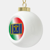 Ärzteassistent Caduceus Shield Keramik Kugel-Ornament (Rechts)