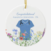 Ärzteassistent PA Blue Scrubs Keramik Ornament (Vorne)