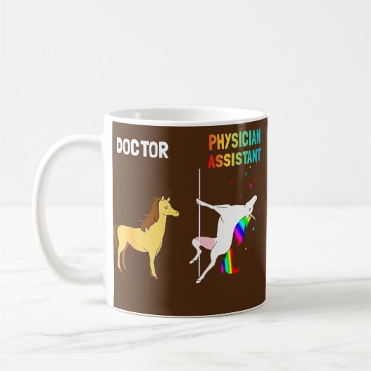 Ärzteassistent Unicorn-Tanz Kaffeetasse (Links)