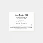 Ärztebüro Schwarz-weiß Ihren nächsten Termin Post-it Klebezettel (Vorderseite)