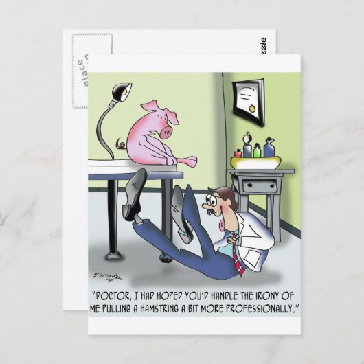 Ärztehandles, die Hamstring unprofessionell gezoge Postkarte (Vorne/Hinten)