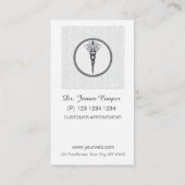 Arzternennung Grauer gezinkter Leinen Terminkarte (Rückseite)