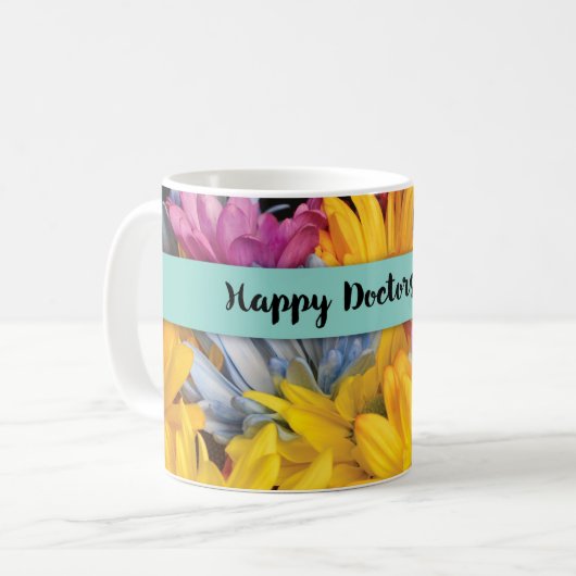Ärztetag dank Gerbera Daisies Kaffeetasse (Vorderseite Links)