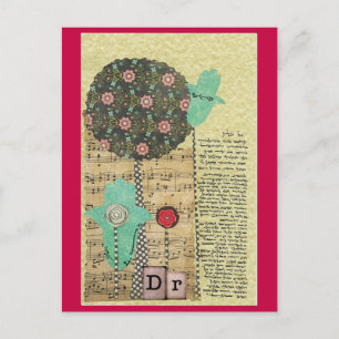 Arztgebet für weibliche, jüdische hebräische Kunst Postkarte