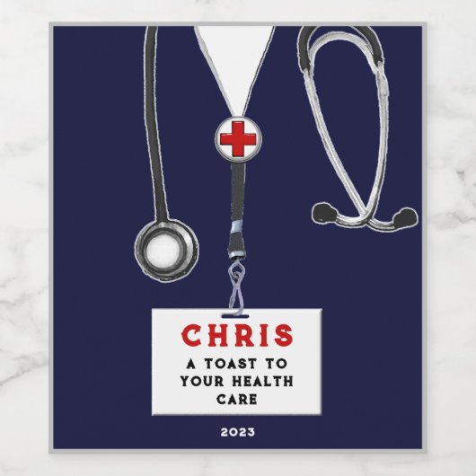 Arztgeschenk Weinetikett (Einzelnes Label)