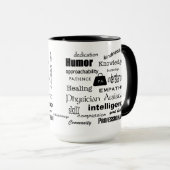 Ärztin Assistant-Word Cloud/Black Tasse (VorderseiteRechts)