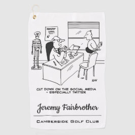 Ärztin erzählt Patient Behalten weg von Social Med Golfhandtuch