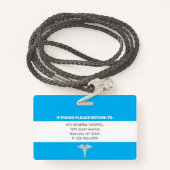 Ärztin| Foto-ID des Krankenhauses Medizinischer Mi Ausweis (Rückseite mit Schlüsselband)