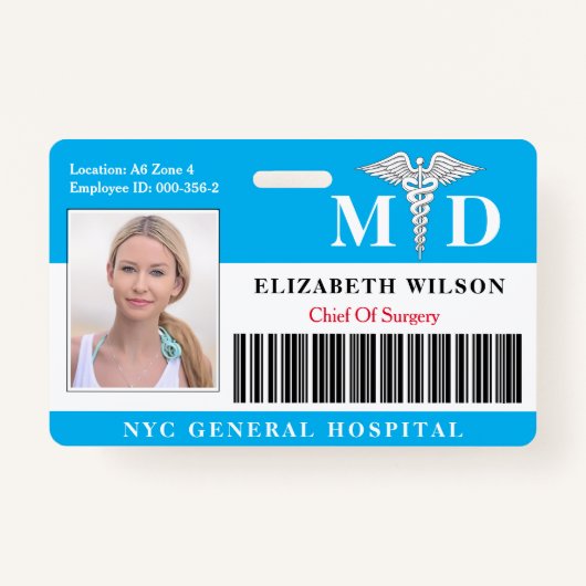 Ärztin| Foto-ID des Krankenhauses Medizinischer Mi Ausweis (Vorderseite)