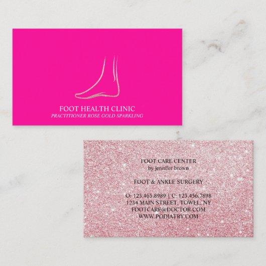 Ärztin für Fußpflege Pink Visitenkarte (Vorne/Hinten)