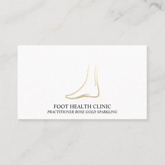 Ärztin für Medizin mit Gold Foot Care Visitenkarte (Vorderseite)