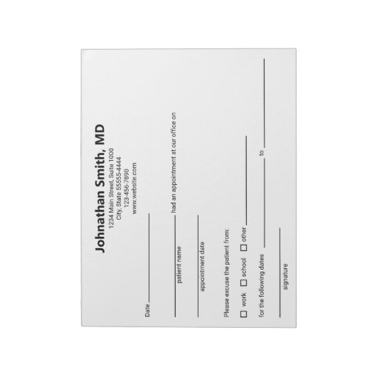 Ärztin für medizinische Versorgung Schwarz-weiße V Notizblock (Rotiert)