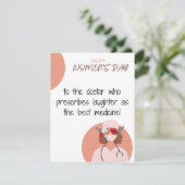 Ärztin - Glückliche Frauentagskarte, Feiertagskarte (Stehend Vorderseite)