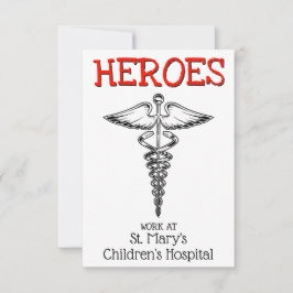 Ärztin Krankenpflegerin medizinisches Symbol Krank Dankeskarte