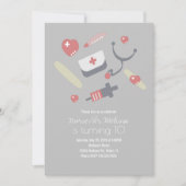 Ärztin Krankenschwester Geburtstagspartei Medizini Einladung (Vorderseite)