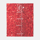 Ärztin Krankenschwester Glitzer Rot Personalisiert Fleecedecke (Vorderseite)
