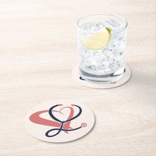 Ärztin, Krankenschwester, paramedizinisch, Geschen Runder Pappuntersetzer (Vor Ort)