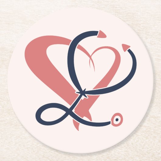 Ärztin, Krankenschwester, paramedizinisch, Geschen Runder Pappuntersetzer (Vorderseite)