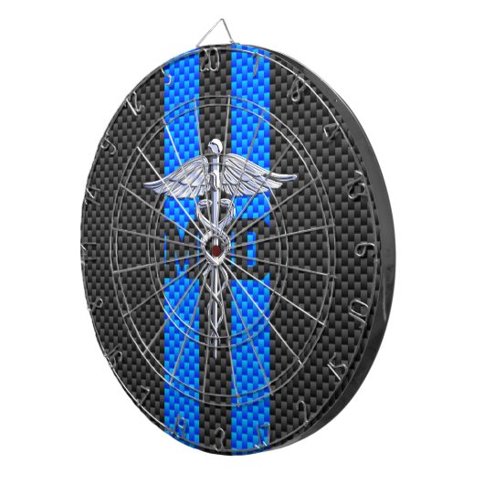 Ärztin MD Caduceus auf Carbon Fiber Style Dartscheibe (Vorderseite rechts)