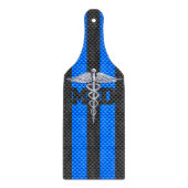 Ärztin MD Caduceus auf Carbon Fiber Style Schneidebrett (Vorderseite)