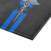 Ärztin MD Caduceus auf Carbon Fiber Style Schneidebrett (Ecke)