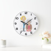 Ärztin mit älterer Patientin Große Wanduhr (Zuhause)