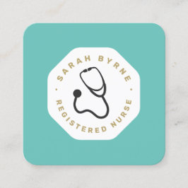 Ärztin oder Krankenschwester Stethoscope Business  Quadratische Visitenkarte