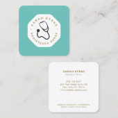 Ärztin oder Krankenschwester Stethoscope Business Quadratische Visitenkarte (Vorne/Hinten)