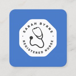 Ärztin oder Krankenschwester Stethoscope Business  Quadratische Visitenkarte