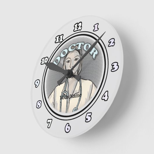 Ärztin Runde Wanduhr (Winkel)
