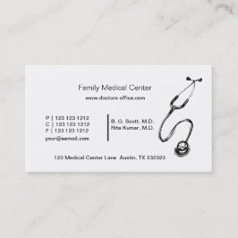 Ärztin Schwarz-weiße Medizin Zeichnend Stethoskop Terminkarte