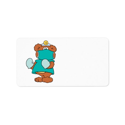 Ärztin Teddybärdesign Adressaufkleber (Vorne)