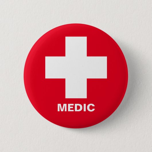 Ärztin und Erste Hilfe, Krankenwagen, Doktor Button (Vorderseite)