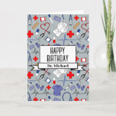 Ärztin und Krankenschwester glücklich zum Geburtst Karte (Vorderseite)