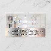 Ärztin untersucht schwangere Frau Visitenkarte (Rückseite)