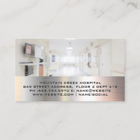 Ärztin untersucht schwangere Frau Visitenkarte (Rückseite)