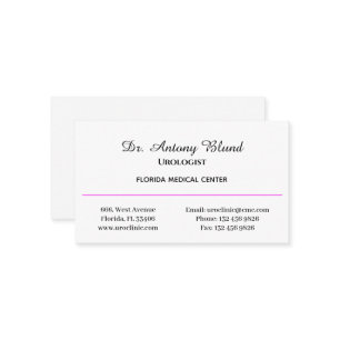 Ärztin Urologe Simple Pink Business Card Visitenkarte