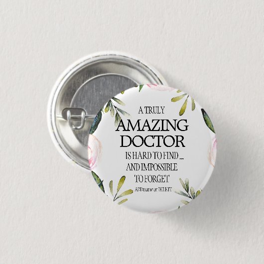 Ärztin Verlasse Geschenkidee Vielen Dank Button (Vorne & Hinten)