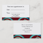 Arztkarte Burgund Abstrakt Terminkarte (Vorne/Hinten)