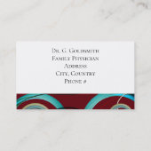 Arztkarte Burgund Abstrakt Terminkarte (Rückseite)