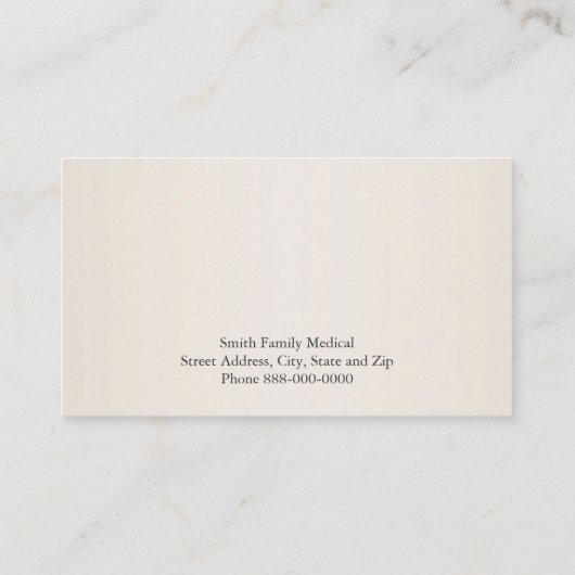 Arztkarte Visitenkarte (Rückseite)