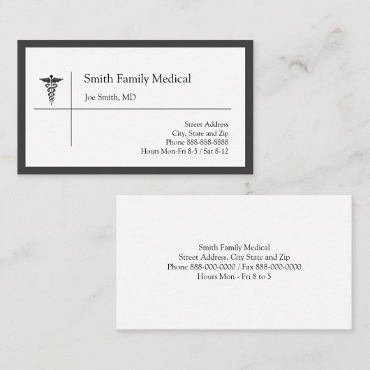 Arztkarte Visitenkarte (Vorne/Hinten)