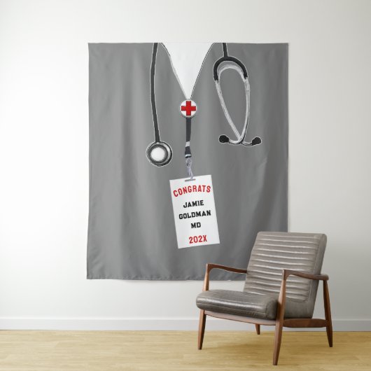 Ärztliche Abschluss Glückwunsch Wandteppich (Beispiel)